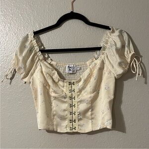 Princess Polly Yellow Floral Allyson Top